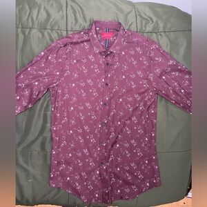 Floral Burgundy Buttonup